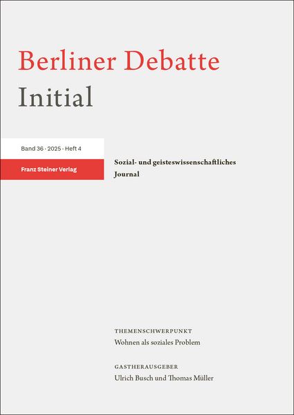 Produktbild: Berliner Debatte Initial 36 (2025) 4