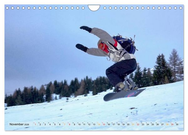 Produktbild: Snowboarden - ein St&uuml;ck Freiheit (Wandkalender 2026 DIN A4 quer), CALVENDO Monatskalender