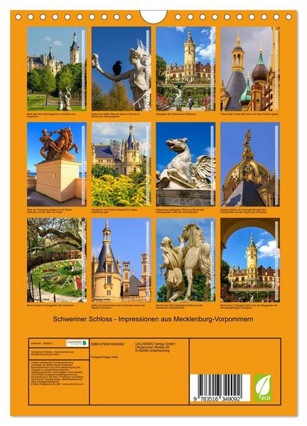 Produktbild: Schweriner Schloss - Impressionen aus Mecklenburg-Vorpommern (Wandkalender 2026 DIN A4 hoch), CALVENDO Monatskalender