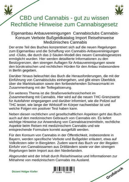 Produktbild: CBD und Cannabis &ndash; gut zu wissen Rechtliche Hinweise zum Cannabisgesetz