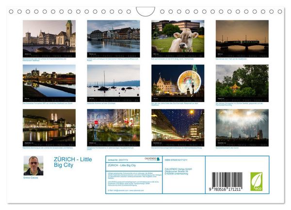Produktbild: Z&Uuml;RICH - Little Big City (Wandkalender 2026 DIN A4 quer), CALVENDO Monatskalender