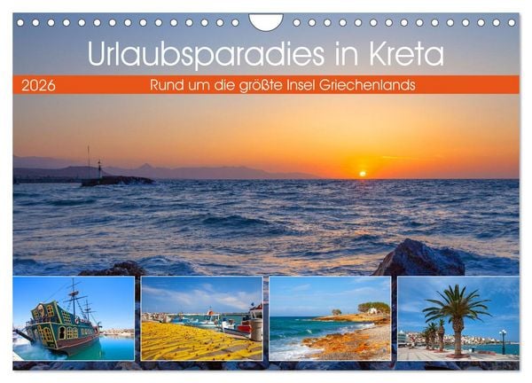 Urlaubsparadies in Kreta (Wandkalender 2026 DIN A4 quer), CALVENDO Monatskalender