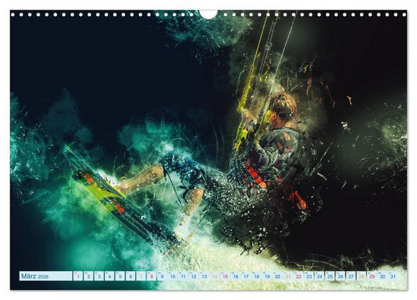 Produktbild: Kitesurfen extrem cool (Wandkalender 2026 DIN A3 quer), CALVENDO Monatskalender