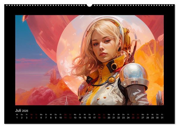 Produktbild: Amazonen im All (hochwertiger Premium Wandkalender 2026 DIN A2 quer), Kunstdruck in Hochglanz