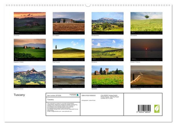 Produktbild: Tuscany (High Quality Premium Wall Calendar 2026 DIN A2 landscape),CALVENDO 12 Month Wall Calendar
