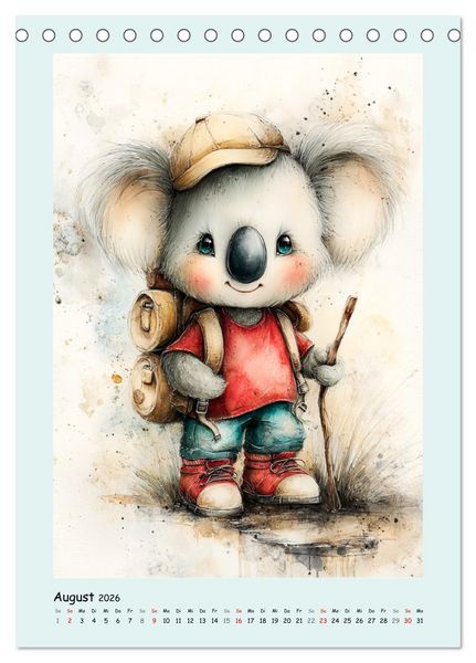 Produktbild: Koala-Abenteuer. Bezaubernde Aquarell-Momente (Tischkalender 2026 DIN A5 hoch), CALVENDO Monatskalender