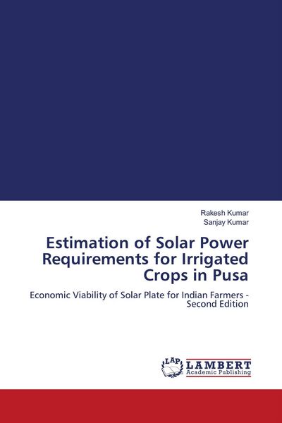 Produktbild: Estimation of Solar Power Requirements for Irrigated Crops in Pusa