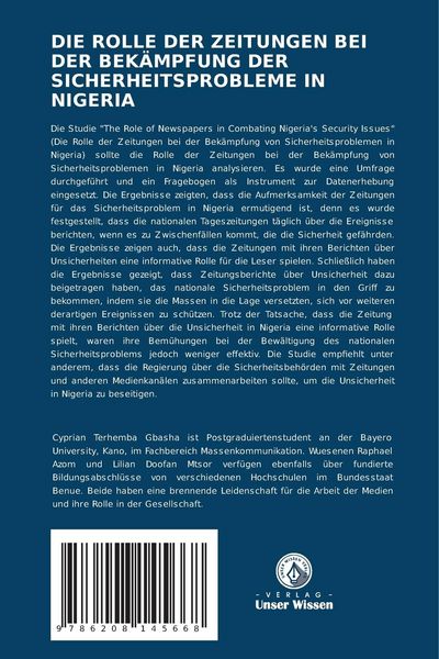 Produktbild: Die Rolle der Zeitungen bei der Bek&auml;mpfung der Sicherheitsprobleme in Nigeria