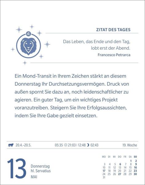 Produktbild: L&ouml;we Sternzeichenkalender 2027 - Tagesabrei&szlig;kalender - Ihr Horoskop f&uuml;r jeden Tag