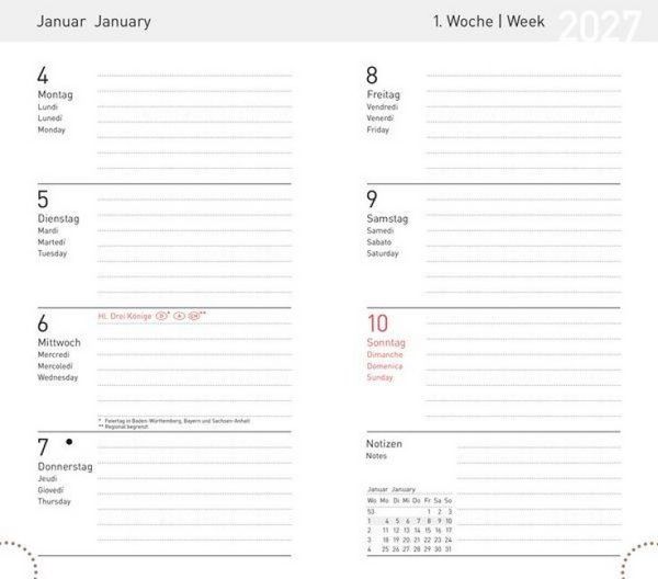 Produktbild: Taschenkalender Modus XL geheftet PVC rot 2027