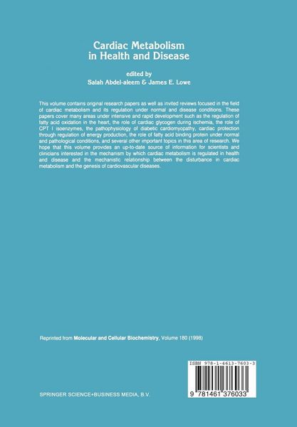 Produktbild: Cardiac Metabolism in Health and Disease
