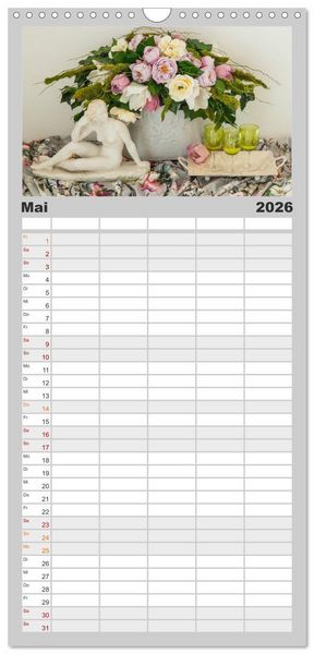Produktbild: Familienplaner 2026 - Raum f&uuml;r Blumen mit 5 Spalten (Wandkalender, 21 x 45 cm) CALVENDO