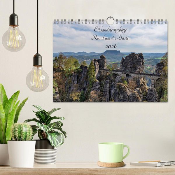 Produktbild: Elbsandsteingebirge - Rund um die Bastei (Wandkalender 2026 DIN A4 quer), CALVENDO Monatskalender