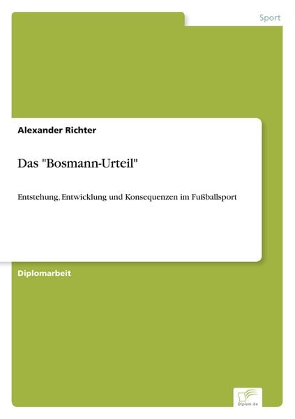 Produktbild: Das "Bosmann-Urteil"