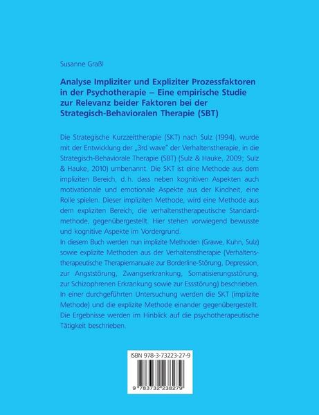 Produktbild: Analyse Impliziter und Expliziter Prozessfaktoren in der Psychotherapie