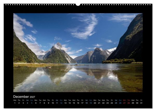 Produktbild: New Zealand - The most beautiful places (High Quality Premium Wall Calendar 2027 DIN A2 landscape),CALVENDO 12 Month Wall Calendar