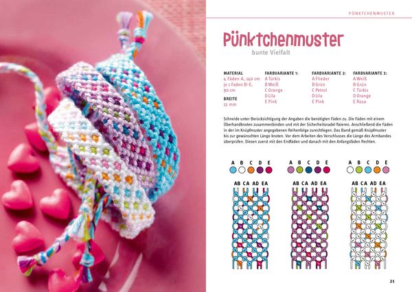 Produktbild: Kreativ-Set Zuckers&uuml;&szlig;e Freundschaftsb&auml;nder. Mit Anleitungsbuch und Material