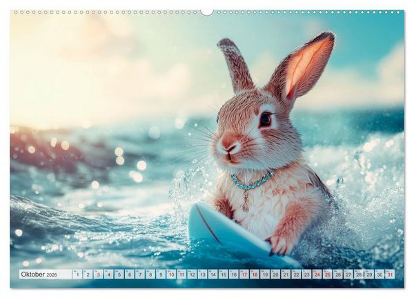 Produktbild: Kaninchen auf Reisen (hochwertiger Premium Wandkalender 2026 DIN A2 quer), Kunstdruck in Hochglanz