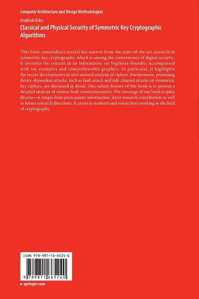 Produktbild: Classical and Physical Security of Symmetric Key Cryptographic Algorithms