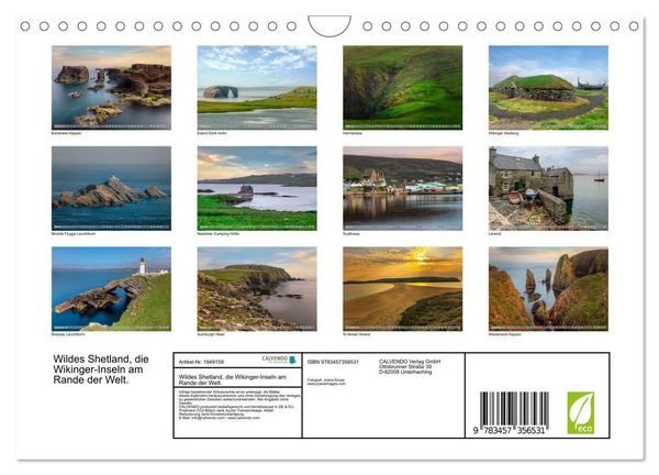 Produktbild: Wildes Shetland, die Wikinger-Inseln am Rande der Welt. (Wandkalender 2026 DIN A4 quer), CALVENDO Monatskalender