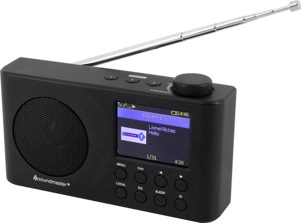 Soundmaster IR6500SW Internet Tischradio Internet, DAB+, UKW Bluetooth®, USB, WLAN, Internetradio wiederaufladbar Schwar