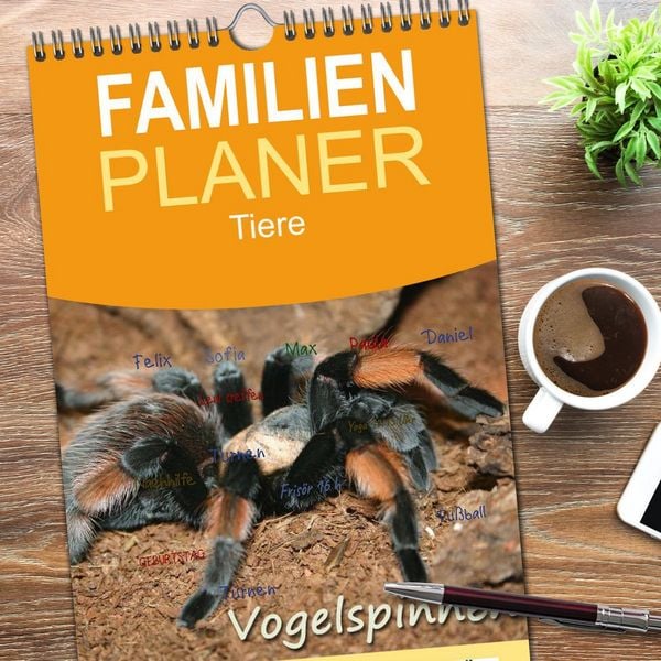 Produktbild: Familienplaner 2026 - Vogelspinnen mit 5 Spalten (Wandkalender, 21 x 45 cm) CALVENDO