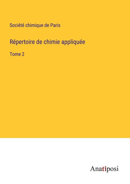 Produktbild: R&eacute;pertoire de chimie appliqu&eacute;e