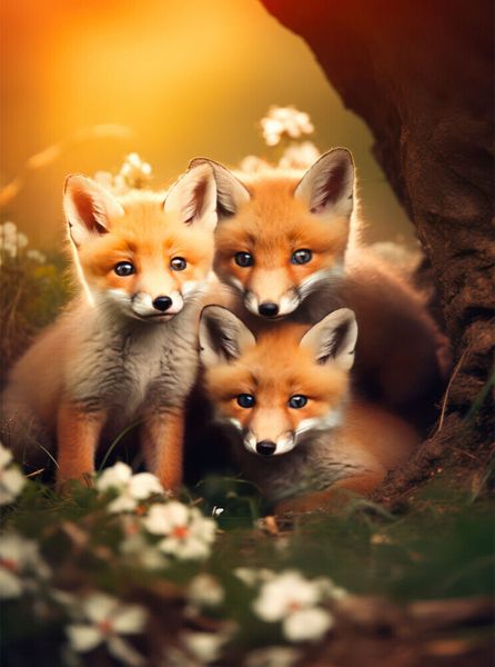 Produktbild: CALVENDO Puzzle Drei Fuchswelpen | 2000 Teile Lege-Gr&ouml;&szlig;e 90x67cm Foto-Puzzle f&uuml;r gl&uuml;ckliche Stunden