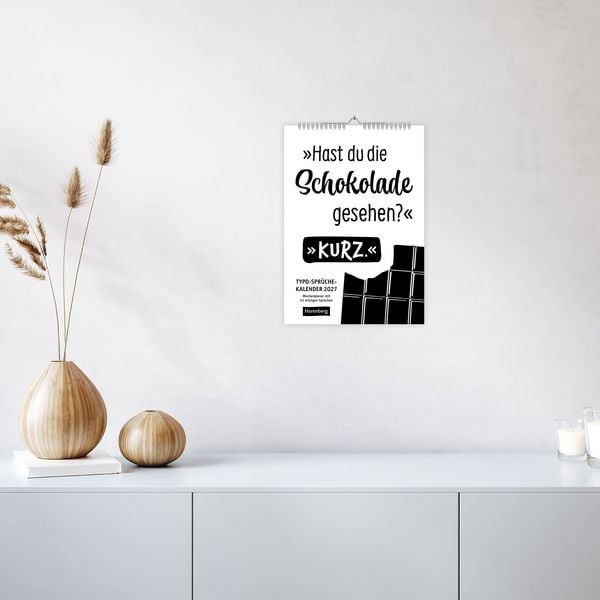 Produktbild: Typo-Spr&uuml;che-Kalender s/w Wochenplaner 2027 - mit 53 witzigen Spr&uuml;chen