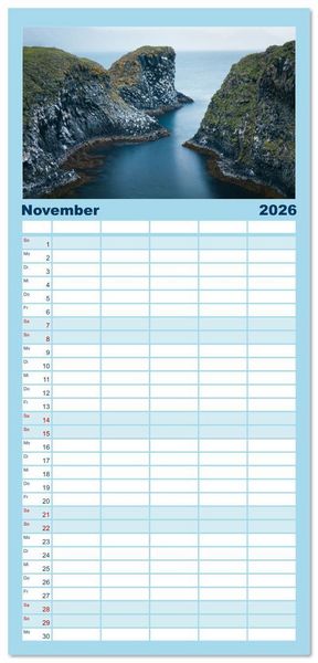 Produktbild: Familienplaner 2026 - Im Rhythmus der Wellen - Ein Jahr am Meer mit 5 Spalten (Wandkalender, 21 x 45 cm) CALVENDO