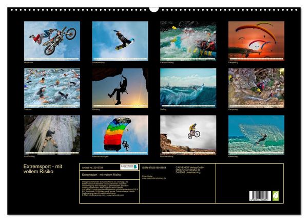 Produktbild: Extremsport - mit vollem Risiko (Wandkalender 2026 DIN A2 quer), CALVENDO Monatskalender