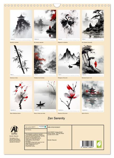 Produktbild: Zen Serenity (Wall Calendar 2026 DIN A3 portrait), CALVENDO 12 Month Wall Calendar
