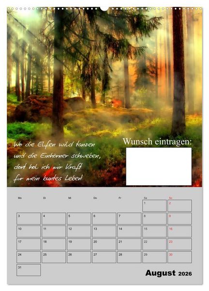 Produktbild: Wunsch- und Zauberkalender (hochwertiger Premium Wandkalender 2026 DIN A2 hoch), Kunstdruck in Hochglanz