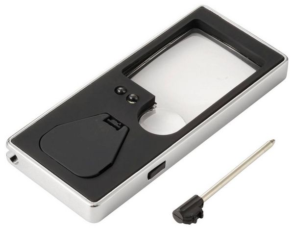 Produktbild: TOOLCRAFT TO-10283190 Handlupe mit LED-Beleuchtung Vergr&ouml;&szlig;erungsfaktor: 3 x, 10 x Linsengr&ouml;&szlig;e: (&Oslash;) 15 mm Schwarz