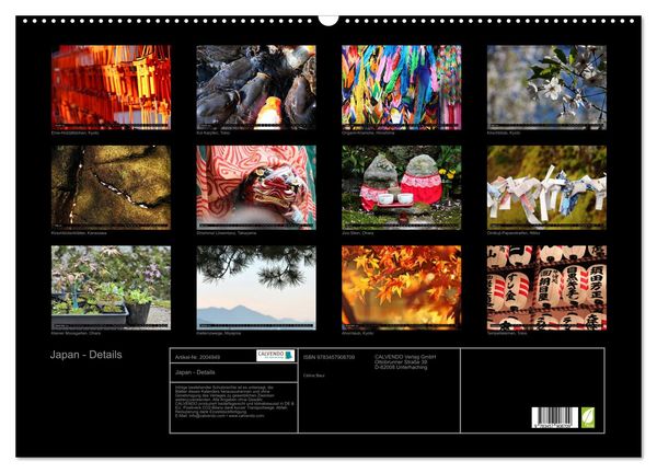 Produktbild: Japan - Details (Wandkalender 2026 DIN A2 quer), CALVENDO Monatskalender