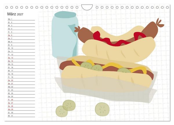 Produktbild: Fast Food Illustration (Wandkalender 2027 DIN A4 quer), CALVENDO Monatskalender