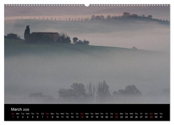 Produktbild: Tuscany Amazing Val d'Orcia (High Quality Premium Wall Calendar 2026 DIN A2 landscape),CALVENDO 12 Month Wall Calendar