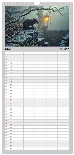 Produktbild: Familienplaner 2027 - Schattenkuss - Tiere in den Armen der Nacht mit 5 Spalten (Wandkalender, 21 x 45 cm) CALVENDO
