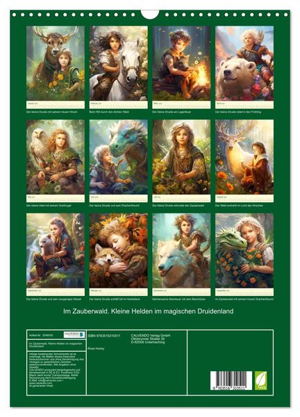 Produktbild: Im Zauberwald. Kleine Helden im magischen Druidenland (Wandkalender 2026 DIN A3 hoch), CALVENDO Monatskalender