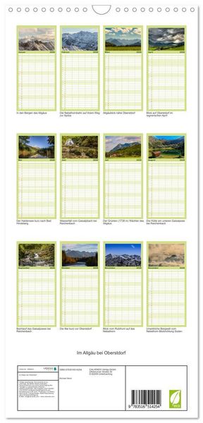Produktbild: Familienplaner 2026 - Im Allg&auml;u bei Oberstdorf mit 5 Spalten (Wandkalender, 21 x 45 cm) CALVENDO