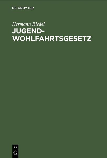 Produktbild: Jugendwohlfahrtsgesetz