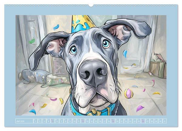 Produktbild: Die Dogge. Lustige Hunde Cartoons f&uuml;r gute Laune (hochwertiger Premium Wandkalender 2026 DIN A2 quer), Kunstdruck in Hochglanz