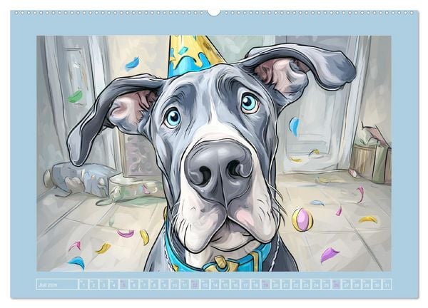 Produktbild: Die Dogge. Lustige Hunde Cartoons f&uuml;r gute Laune (Wandkalender 2026 DIN A2 quer), CALVENDO Monatskalender