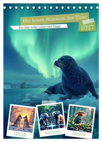 Produktbild: Die leisen Stimmen der Tiere (Tischkalender 2027 DIN A5 hoch), CALVENDO Monatskalender