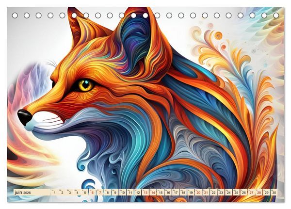 Produktbild: Les fractales animales (Calendrier de bureau 2026 DIN A5 vertical), CALVENDO calendrier mensuel