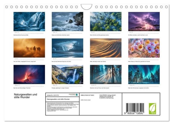 Produktbild: Naturgewalten und stille Wunder (Wandkalender 2026 DIN A4 quer), CALVENDO Monatskalender