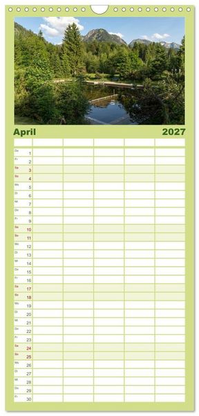 Produktbild: Familienplaner 2027 - Oberstdorf und Umgebung mit 5 Spalten (Wandkalender, 21 x 45 cm) CALVENDO