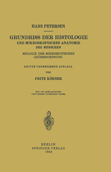 Produktbild: Grundriss der Histologie und Mikroskopischen Anatomie des Menschen