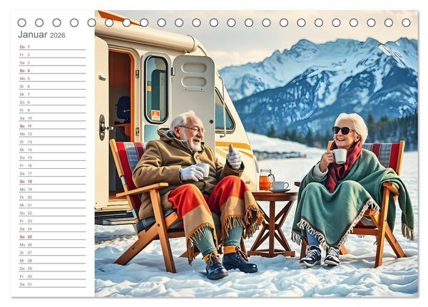 Produktbild: Renten-Turbo. Wenn der Ruhestand erst richtig Fahrt aufnimmt (Tischkalender 2026 DIN A5 quer), CALVENDO Monatskalender