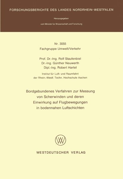 Produktbild: Bordgebundenes Verfahren zur Messung von Scherwinden und deren Einwirkung auf Flugbewegungen in bodennahen Luftschichten